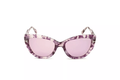 Tom Ford Anya TF762 58Y Purple Havana Cat Eye Plastic Sunglasses