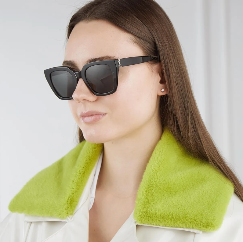 SAINT LAURENT SL M143 001 Black Grey Women's 51 mm Sunglasses