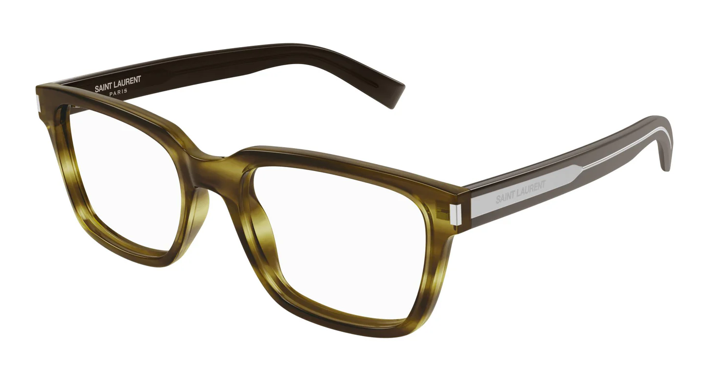 Saint Laurent SL 621 006 54 Eyeglasses Havana Crystal Transparent