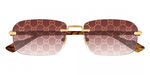 Gucci GG1221S 004 Square Rimless Sunglasses - ModaBlvck