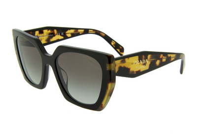 PRADA MONOCHROME PR 15WS Black Medium Tortoise/Grey Shaded (389-0A7) Sunglasses