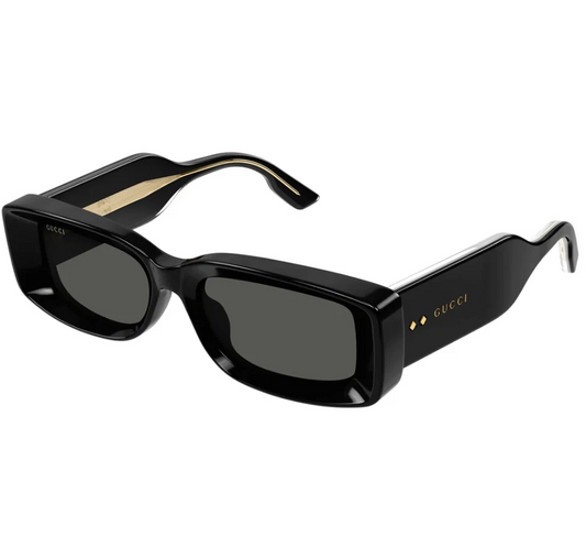 Gucci Faceted Rectangular Sunglasses GG1528S 001 Black 53mm