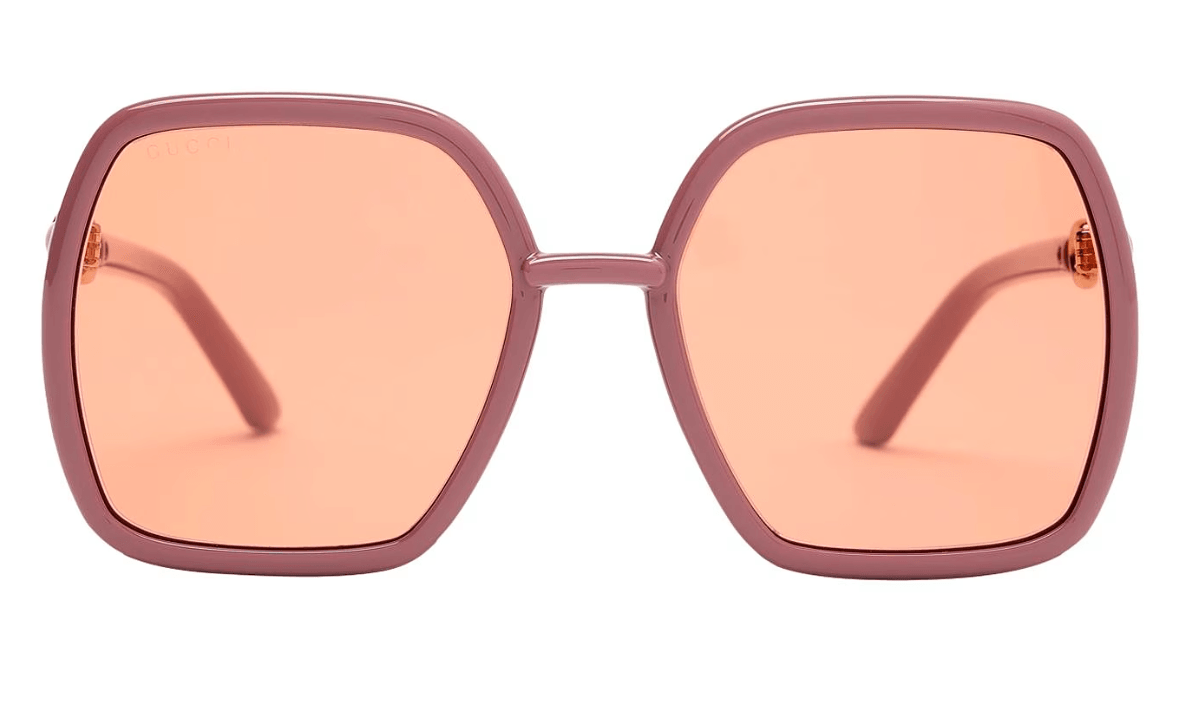 Gucci GG0890S 003 Women's Pink Frame Orange Lens Sunglasses Gucci GG0890S 003 Women's Pink Frame Orange Lens Sunglasses