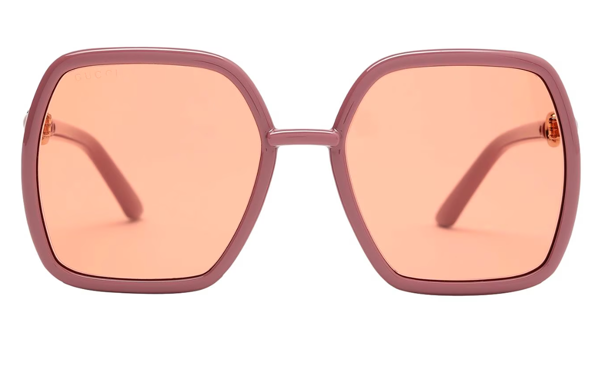 Gucci GG0890S 003 Women's Pink Frame Orange Lens Sunglasses