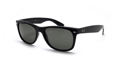 Ray-Ban New Wayfarer Polished Black/G15 Green 55 mm Sunglasses RB2132 901L 55-18