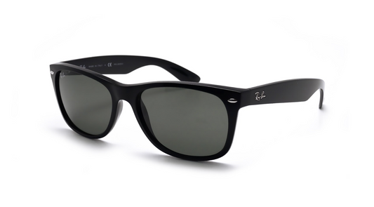 Ray-Ban New Wayfarer Polished Black/G15 Green 55 mm Sunglasses RB2132 901L 55-18