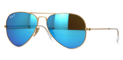 Ray Ban RB3025 112/4L Sunglasses Aviator Metal Polarized Blue Mirror
