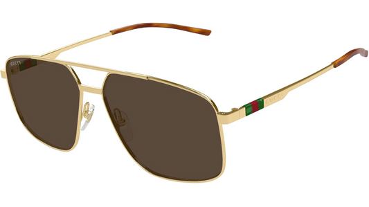 Gucci GG1676S Sunglasses Male Gold 60mm New 100% Authentic