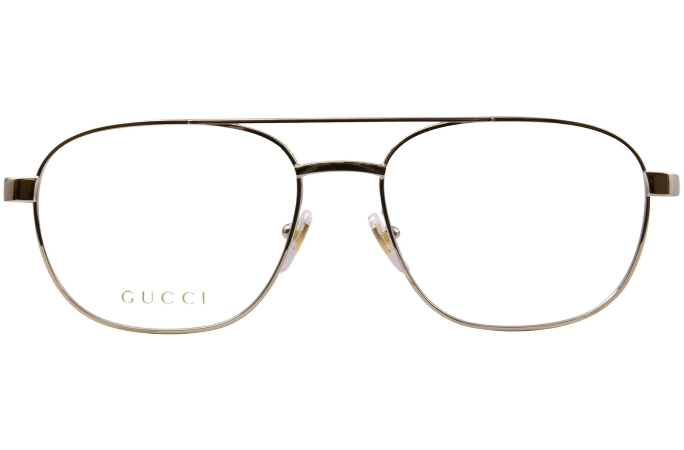 Gucci GG1800O 001 Eyeglasses Frame Men's Gold/Black Full Rim Pilot Style 56mm