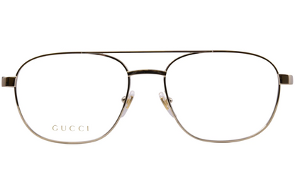 Gucci GG1800O 001 Eyeglasses Frame Men's Gold/Black Full Rim Pilot Style 56mm