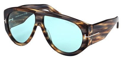 Tom Ford BRONSON FT 1044 Striped Brown/Blue 56V Sunglasses New 60mm