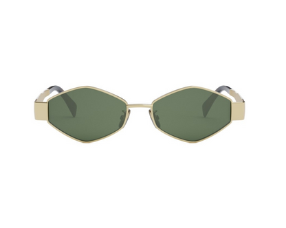 Celine CL40254U 30N Triomphe Metal Gold Geometric Green