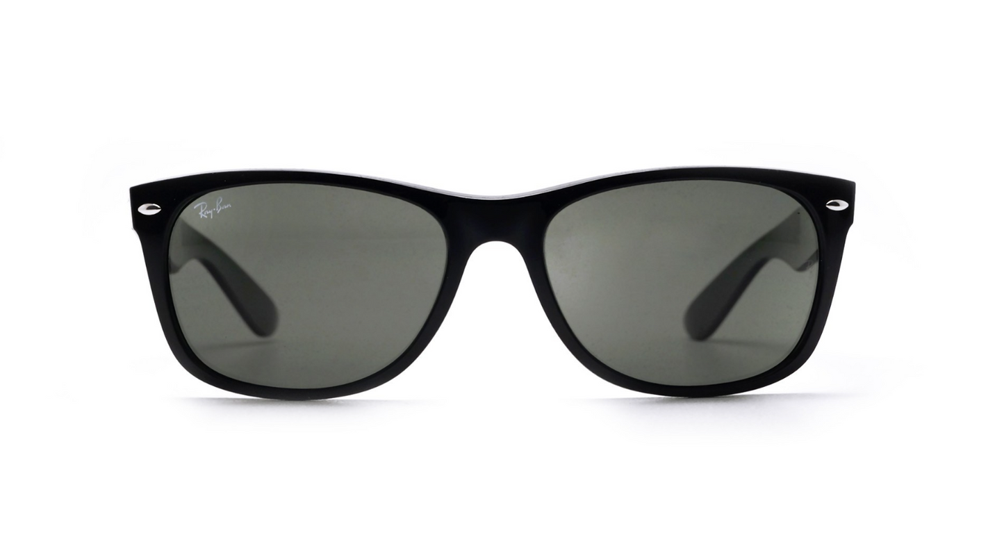 Ray-Ban New Wayfarer Polished Black/G15 Green 55 mm Sunglasses RB2132 901L 55-18