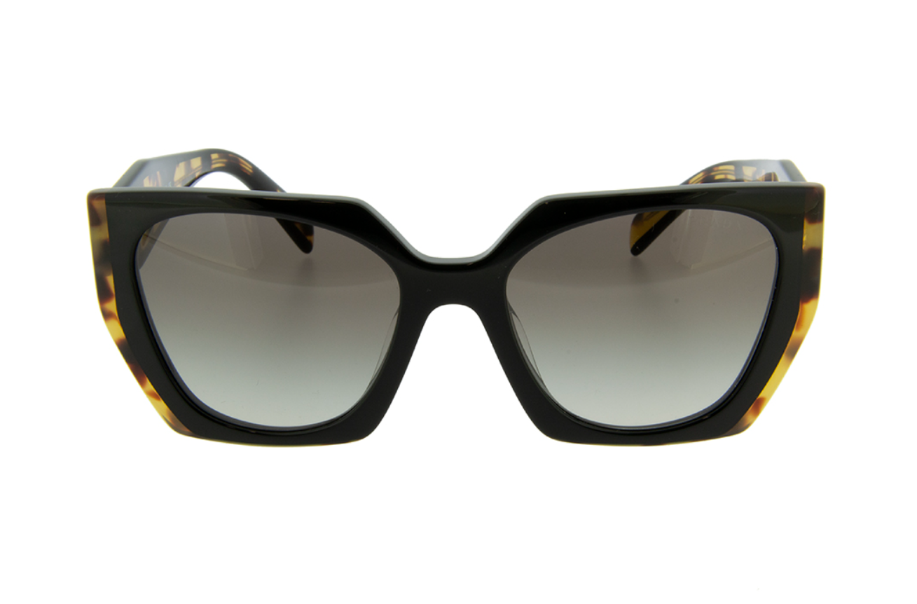 PRADA MONOCHROME PR 15WS Black Medium Tortoise/Grey Shaded (389-0A7) Sunglasses
