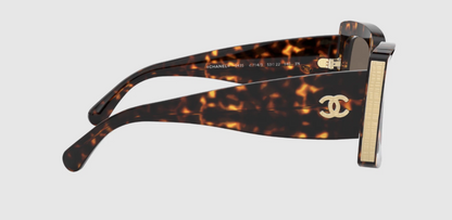 Authentic CHANEL RECTANGLE SUNGLASSES 5435 c.714/3 53-22 140 3N Tortoise