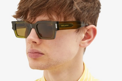 SAINT LAURENT SL 572 005 Green Brown Unisex Medium 50 mm Sunglasses