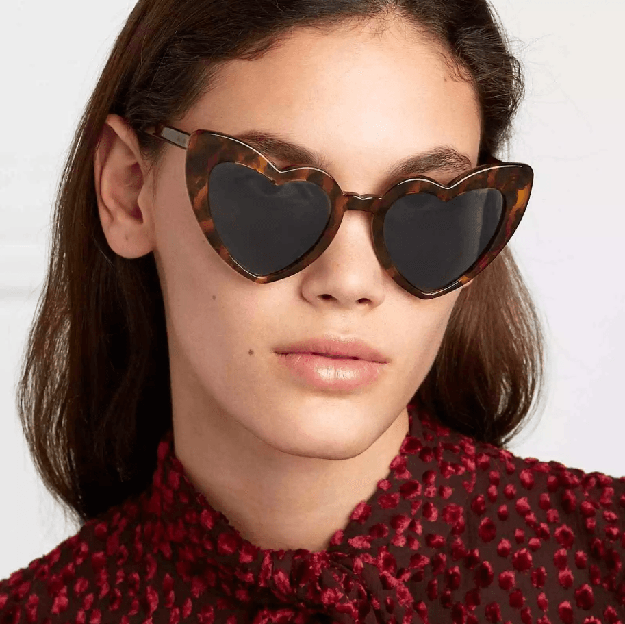 Saint Laurent Sl181 LOULOU 006 Havana Heart Sunglasses Authentic - ModaBlvck