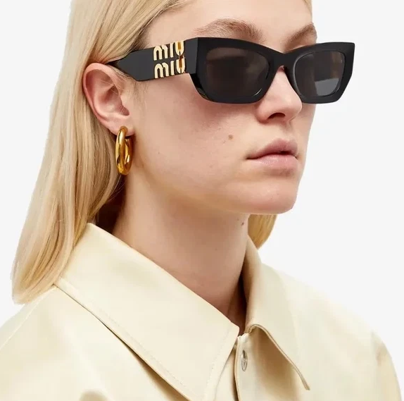 MIU MIU Sunglasses 09WS 1AB5S0 50mm Black / Dark Grey Lens