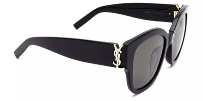 Saint Laurent SL M95/F 001 Black Gold Dark Grey Lenses Sunglasses