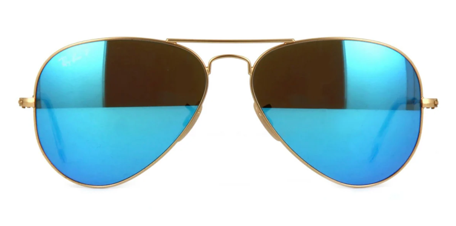 Ray Ban RB3025 112/4L Sunglasses Aviator Metal Polarized Blue Mirror