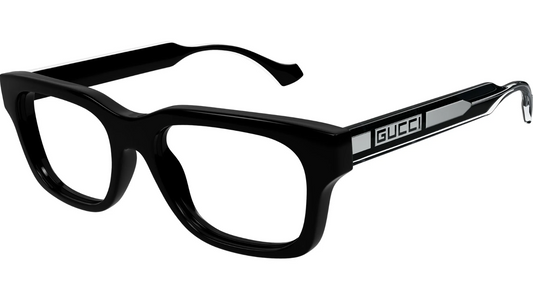 Gucci GG1731O 001 Eyeglasses Frame Men's Black Full Rim Rectangle Shape 54mm