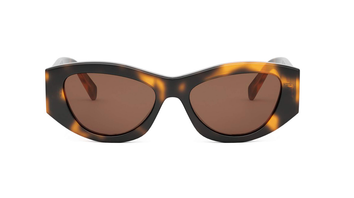 Celine TRIOMPHE CL 40308U 53E Shiny Havana/Brown Geometric Women's Sunglasses