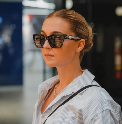 Chanel 5478 Black & Gold Square Heart Sunglasses