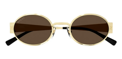 Gucci GG1854S 005 Unisex Round Sunglasses in Gold with Brown Lens 100% UV
