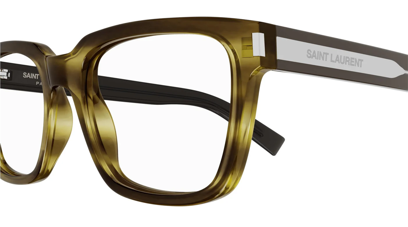 Saint Laurent SL 621 006 54 Eyeglasses Havana Crystal Transparent