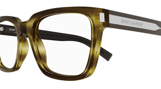 Saint Laurent SL 621 006 54 Eyeglasses Havana Crystal Transparent