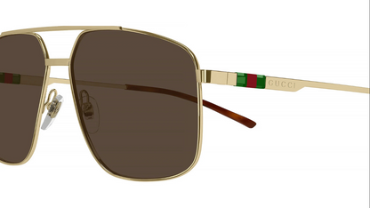 Gucci GG1676S Sunglasses Male Gold 60mm New 100% Authentic