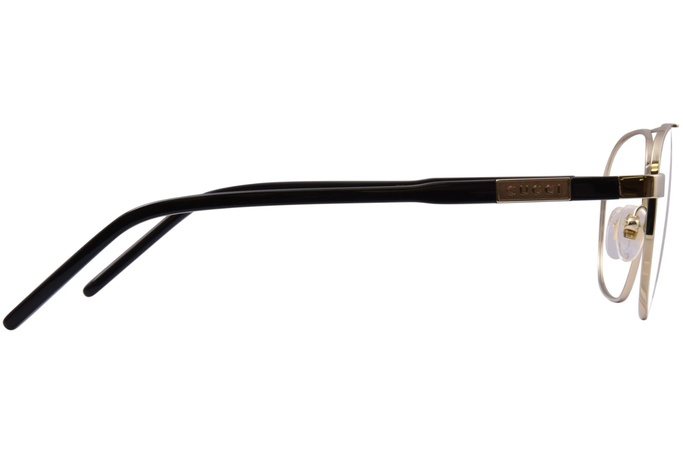 Gucci GG1800O 001 Eyeglasses Frame Men's Gold/Black Full Rim Pilot Style 56mm