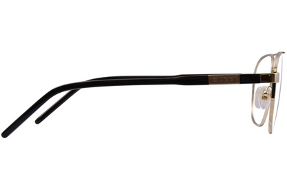 Gucci GG1800O 001 Eyeglasses Frame Men's Gold/Black Full Rim Pilot Style 56mm