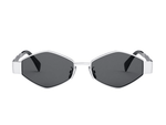 Celine CL40254U 16A Metal Triomphe Silver Gray - ModaBlvck