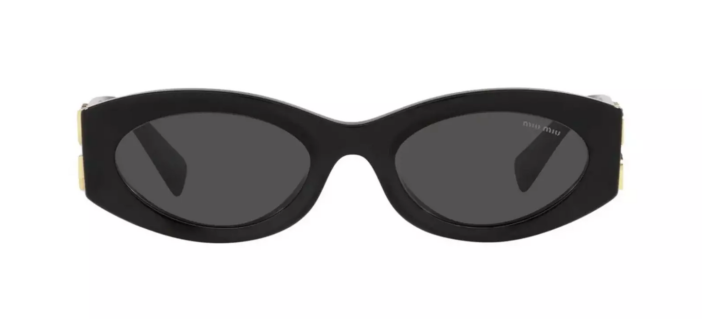 Miu Miu Glimpse SMU11S Black Grey Lens Round Sunglasses