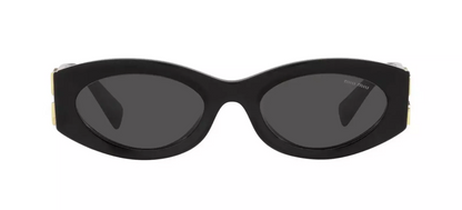 Miu Miu Glimpse SMU11S Black Grey Lens Round Sunglasses