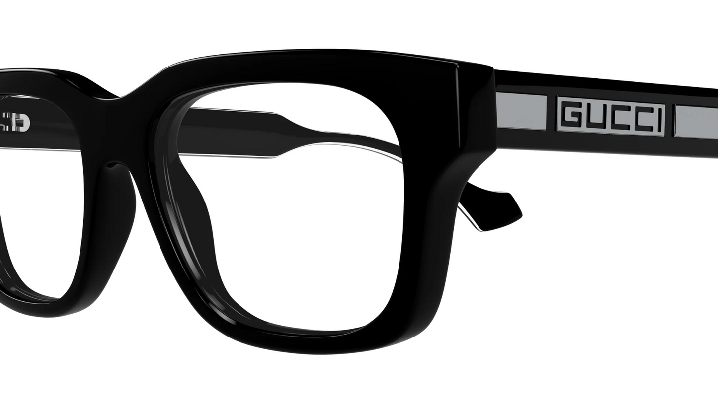 Gucci GG1731O 001 Eyeglasses Frame Men's Black Full Rim Rectangle Shape 54mm