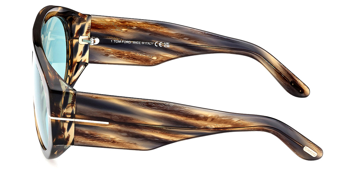 Tom Ford BRONSON FT 1044 Striped Brown/Blue 56V Sunglasses New 60mm