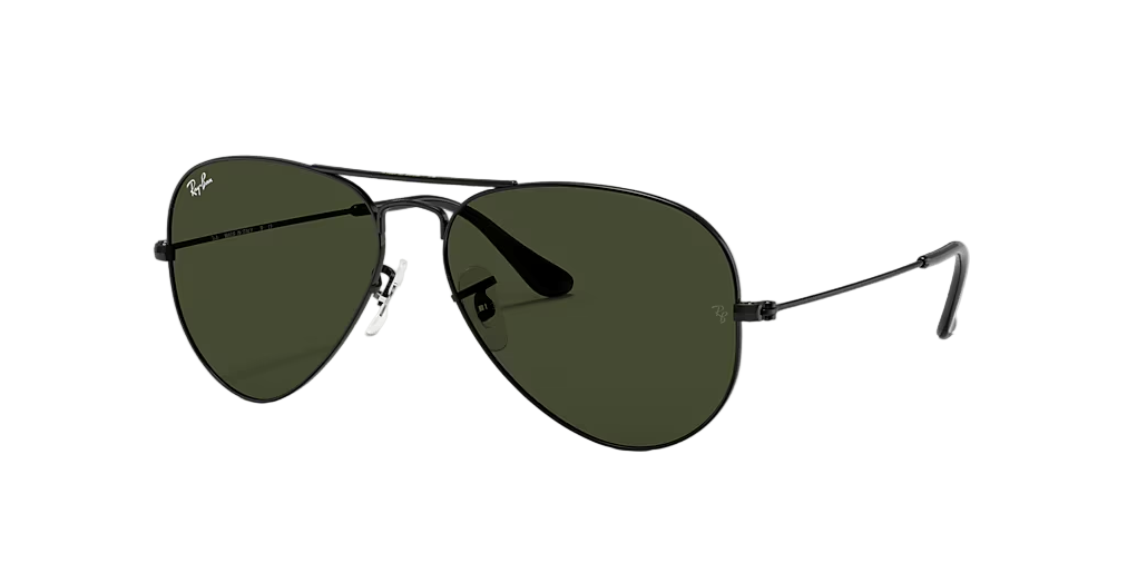 Ray Ban 3025 002/58 Black Classic Aviator Sunglasses Polarized 58 mm
