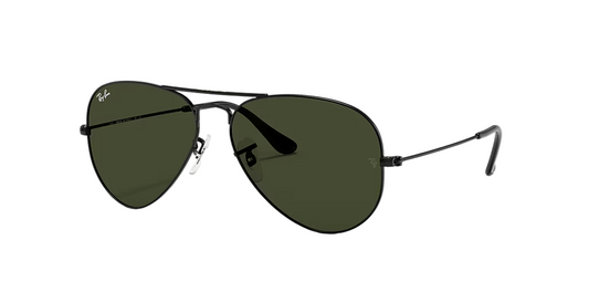 Ray Ban 3025 002/58 Black Classic Aviator Sunglasses Polarized 58 mm