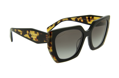 PRADA MONOCHROME PR 15WS Black Medium Tortoise/Grey Shaded (389-0A7) Sunglasses