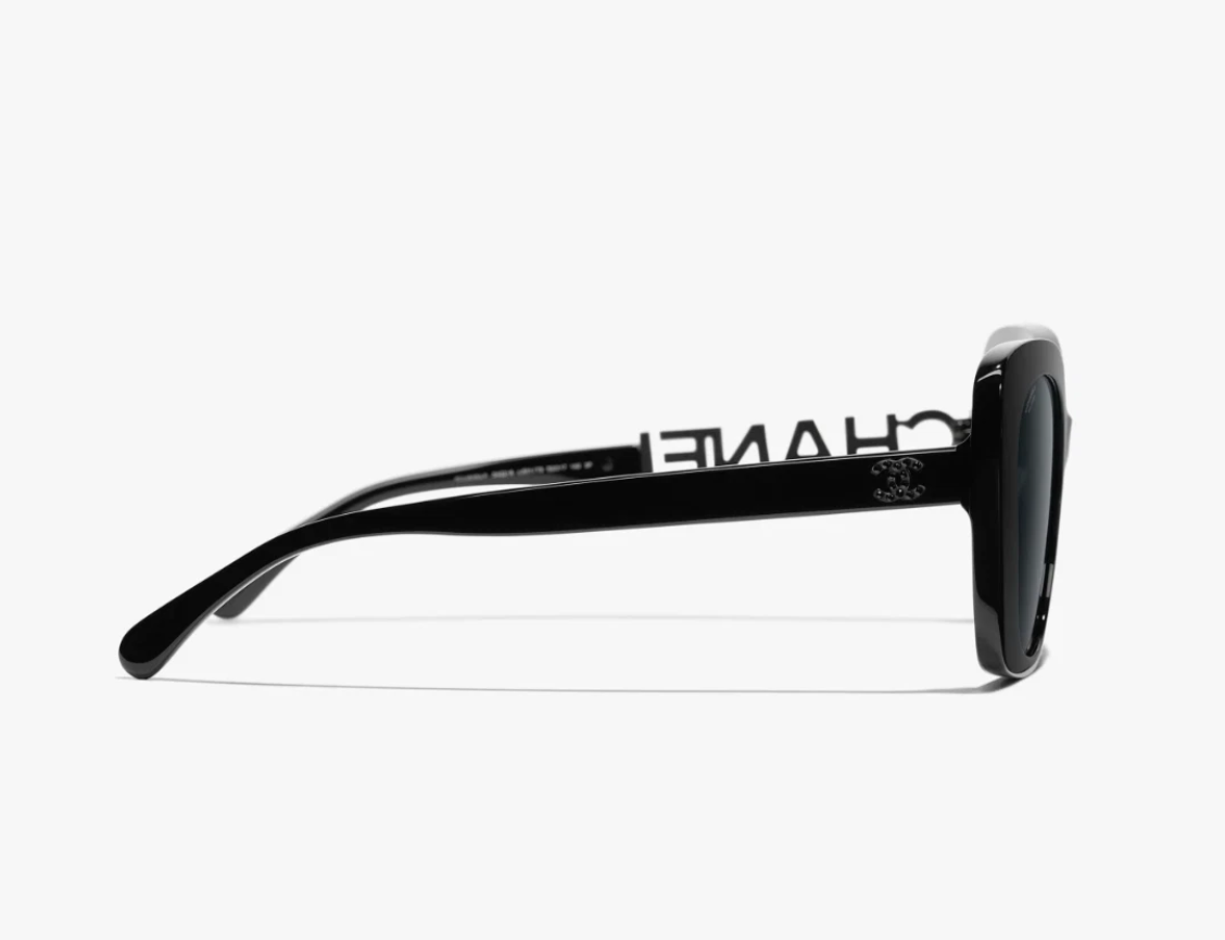 Chanel CH 5422 B C501T8 Black Dark Grey Polarized Lens Sunglasses New Authentic