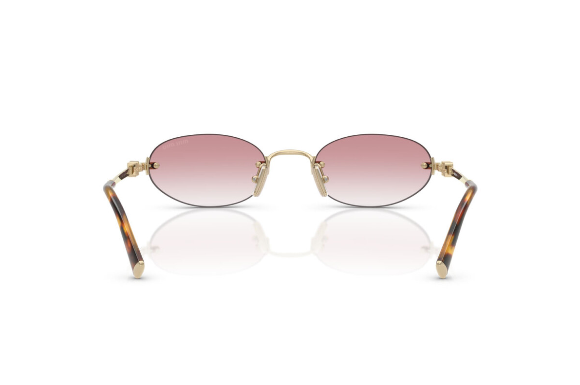 Miu Miu Logo MU A54S ZVN70O Round Sunglasses in Gold / Pink Gradient Lens