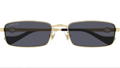 GUCCI GG1600S 001 Gold Grey Unisex Large 56mm Sunglasses