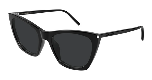 Saint Laurent Sunglasses SL 214 Kate Thin 001 Shiny Black Gray