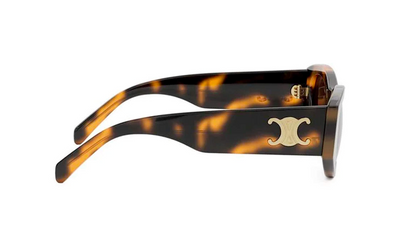 Celine TRIOMPHE CL 40308U 53E Shiny Havana/Brown Geometric Women's Sunglasses