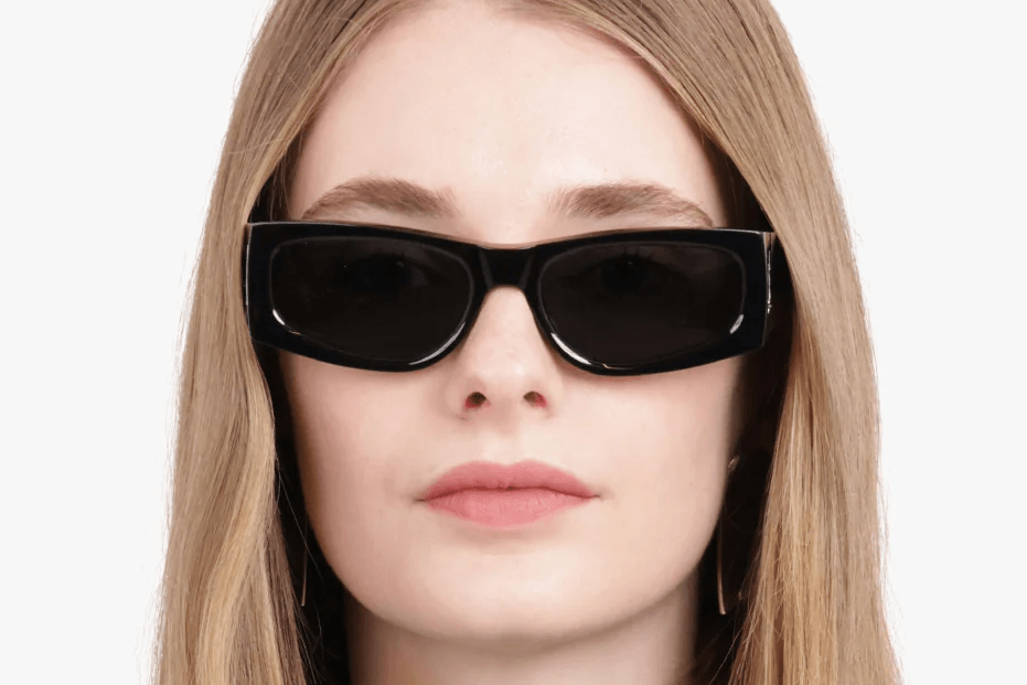 Saint Laurent Sunglasses SL-M140/F-001 Rectangle Black Frame Grey