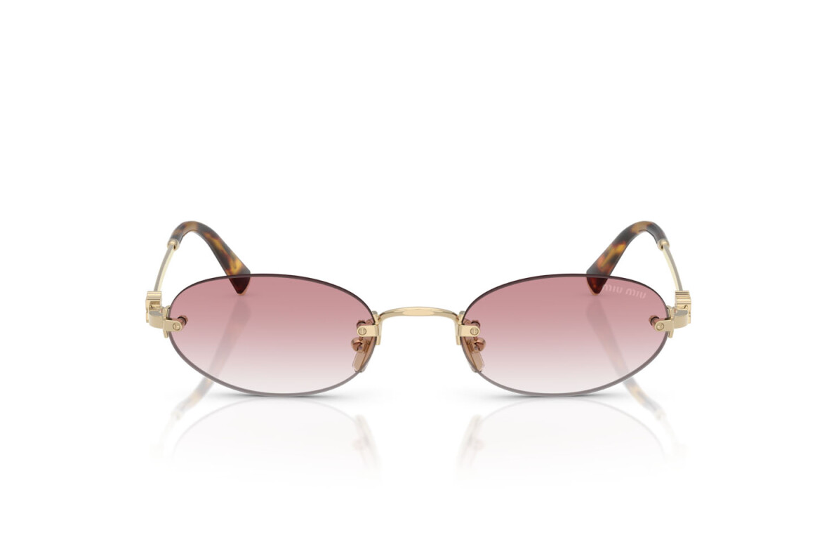 Miu Miu Logo MU A54S ZVN70O Round Sunglasses in Gold / Pink Gradient Lens