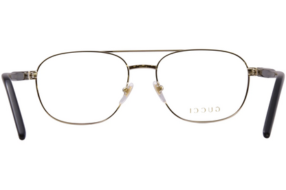 Gucci GG1800O 001 Eyeglasses Frame Men's Gold/Black Full Rim Pilot Style 56mm