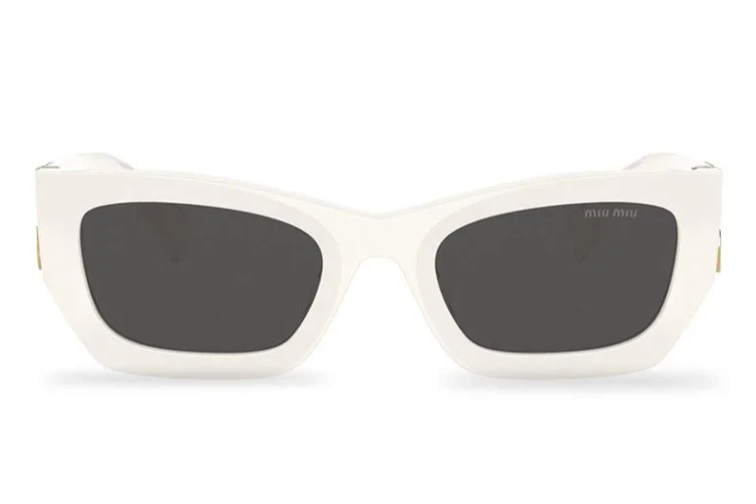 MIU MIU MU 09WS 1425S0 White Grey Women's 53 mm Sunglasses